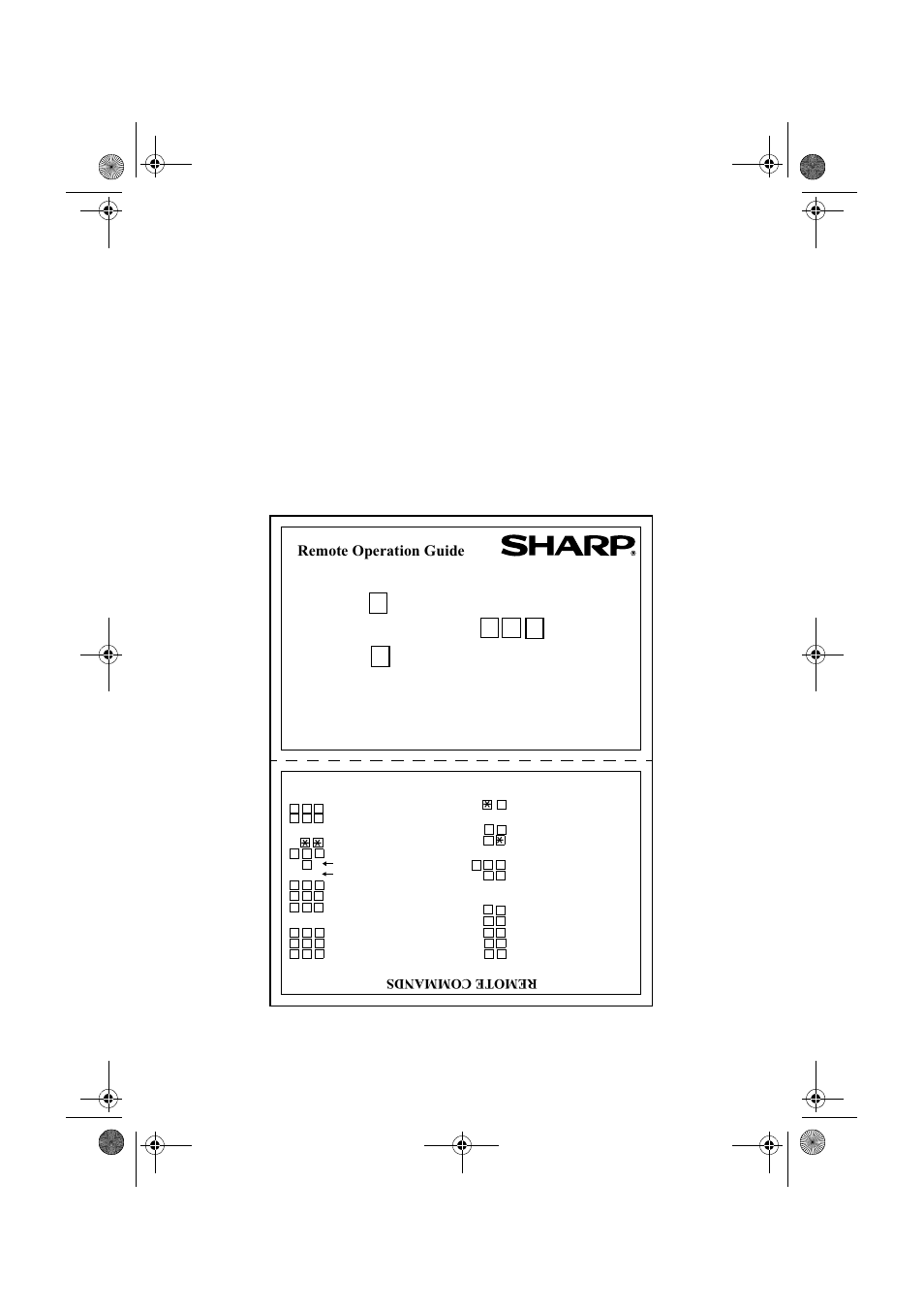 Remote operation card, Remote operation guide, Remote commands | Sharp UX-465L User Manual | Page 134 / 136