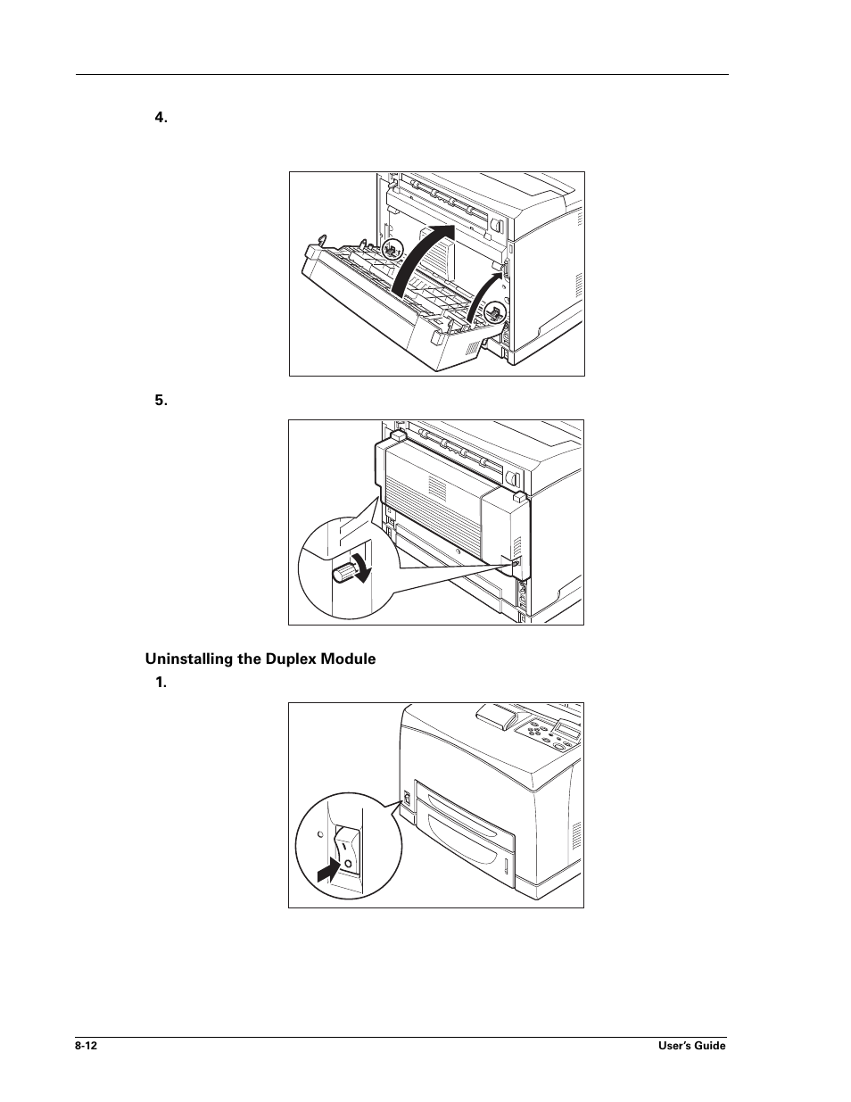 Uninstalling the duplex module, Uninstalling the duplex module -12 | Sharp DX-B450P User Manual | Page 100 / 146