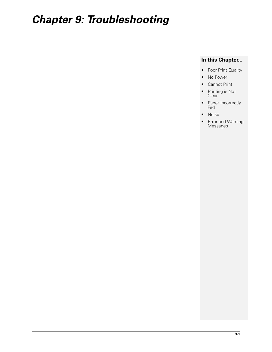 Chapter 9: troubleshooting, 9 troubleshooting -1 | Sharp DX-B450P User Manual | Page 111 / 146