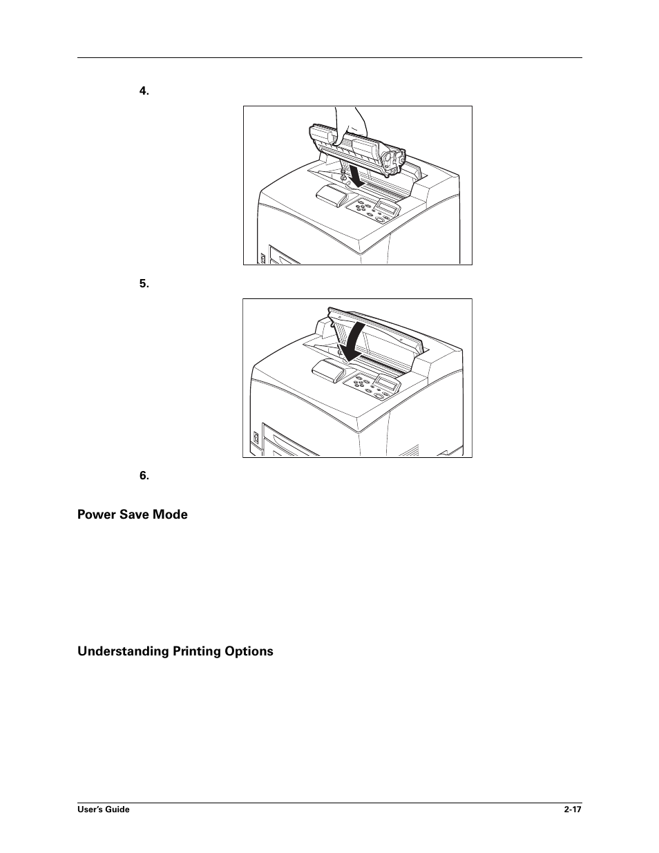 Power save mode, Understanding printing options, Understanding | Printing options | Sharp DX-B450P User Manual | Page 25 / 146