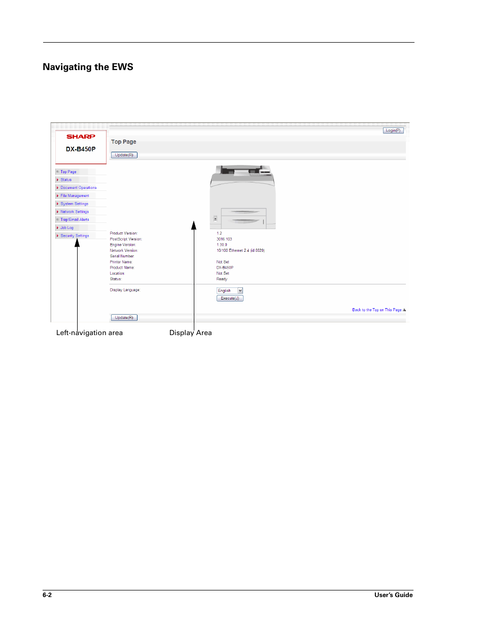 Navigating the ews, Navigating the ews -2, Navigating the | Sharp DX-B450P User Manual | Page 78 / 146