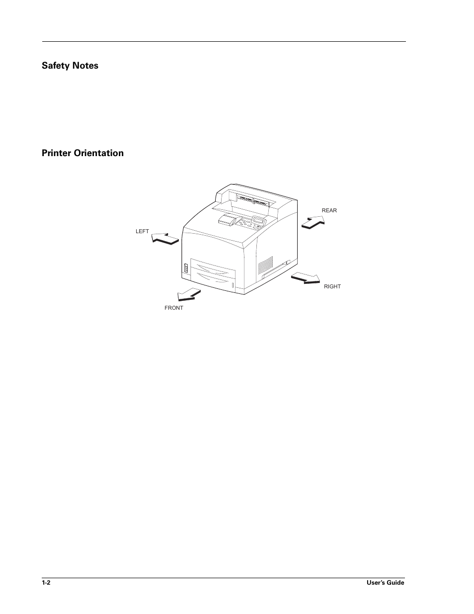 Safety notes, Printer orientation, Safety notes -2 printer orientation -2 | Sharp DX-B450P User Manual | Page 8 / 146