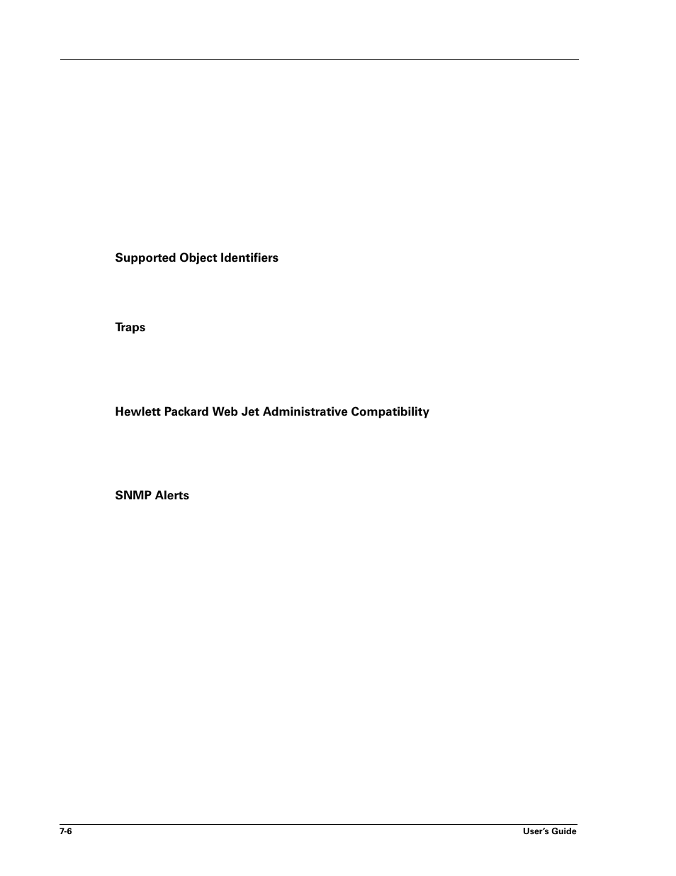 Supported object identifiers, Traps, Snmp alerts | Sharp DX-B450P User Manual | Page 88 / 146