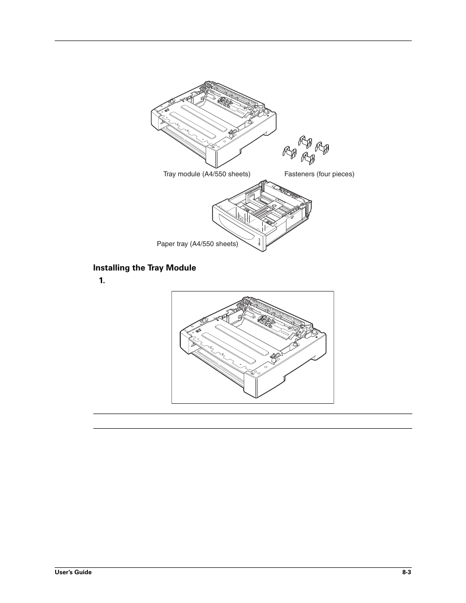 Installing the tray module, Installing the tray module -3 | Sharp DX-B450P User Manual | Page 91 / 146