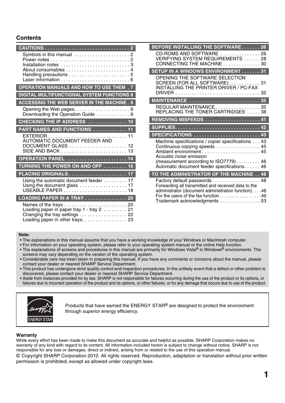 Sharp CINSE4653DS51 User Manual | Page 3 / 56