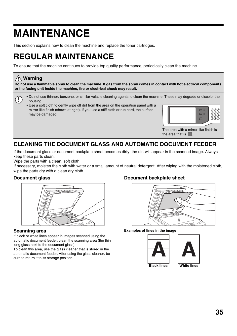 Maintenance, Regular maintenance | Sharp CINSE4653DS51 User Manual | Page 37 / 56