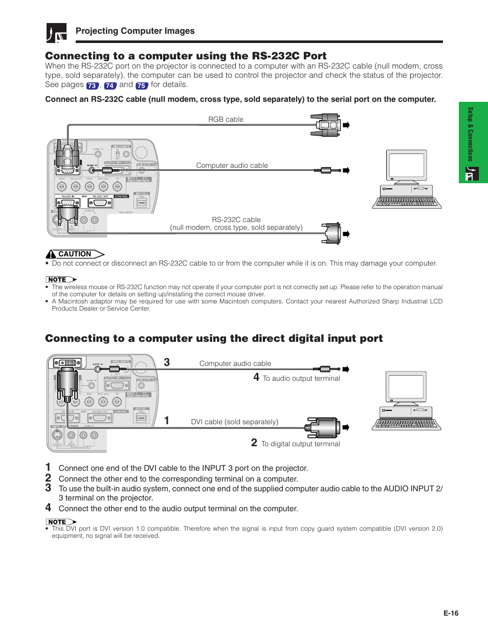 Connecting to a computer using the rs-232c port | Sharp XG-P20XU User Manual | Page 17 / 83