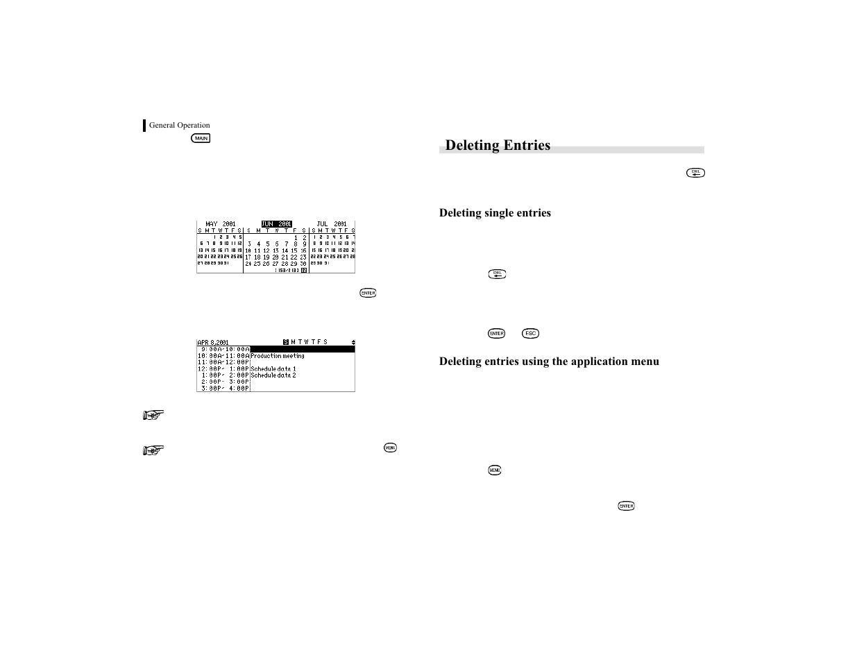 Deleting entries | Sharp OZ-770 User Manual | Page 22 / 91