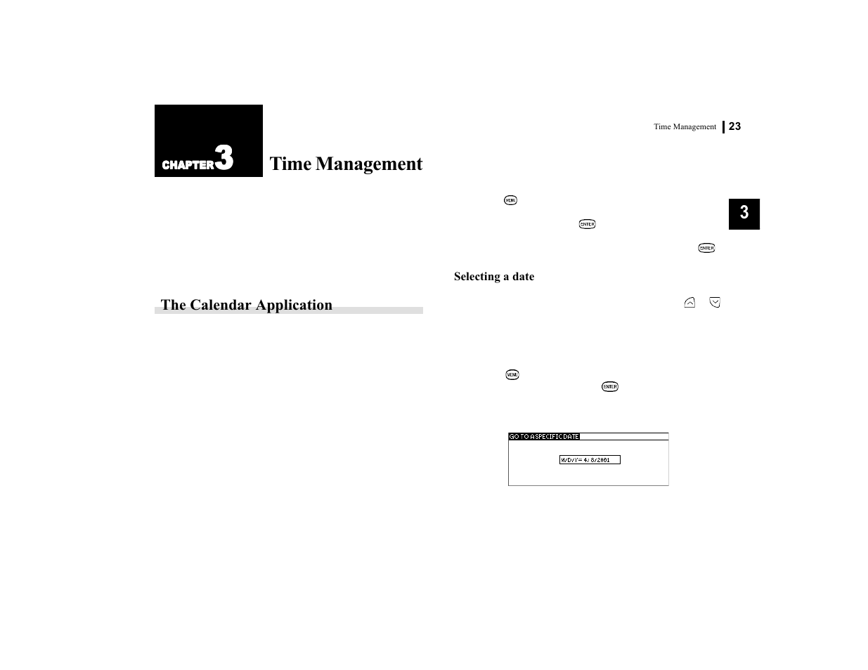 Time management, The calendar application | Sharp OZ-770 User Manual | Page 25 / 91