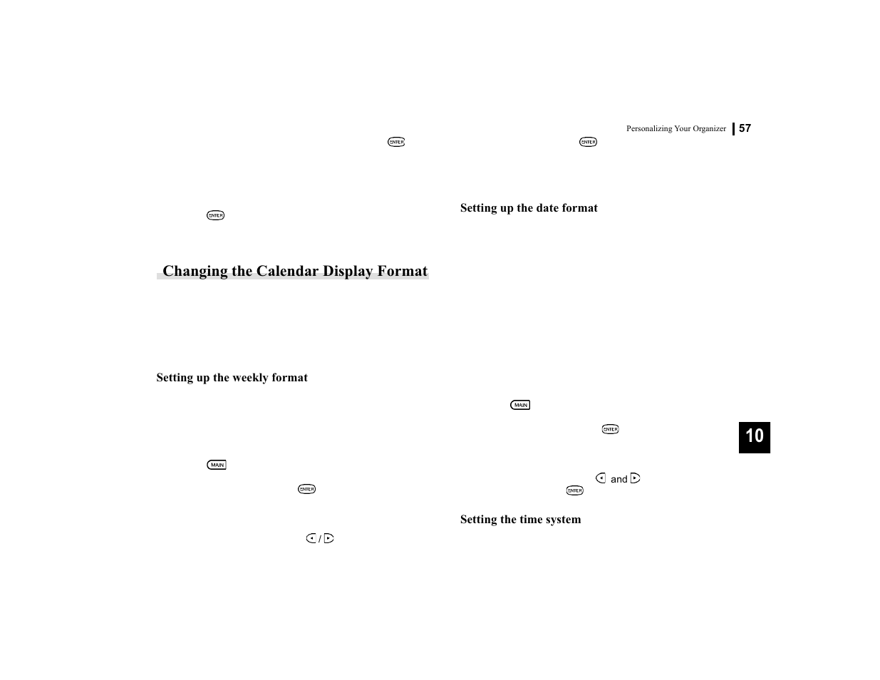 Changing the calendar display format | Sharp OZ-770 User Manual | Page 59 / 91