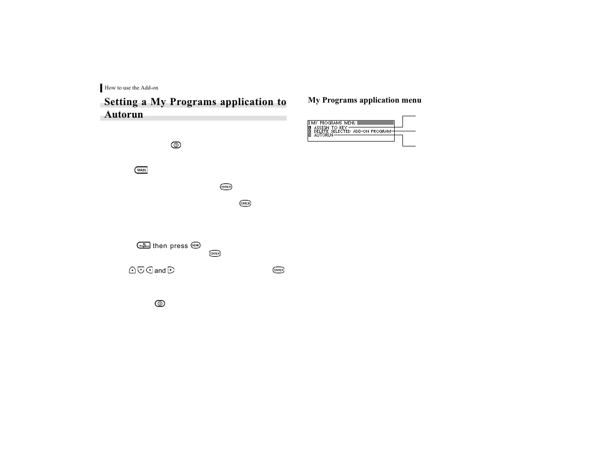 Setting a my programs application to autorun | Sharp OZ-770 User Manual | Page 62 / 91