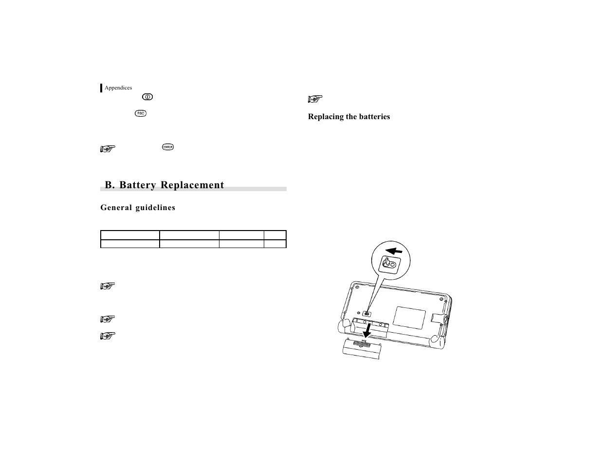 B. battery replacement | Sharp OZ-770 User Manual | Page 64 / 91