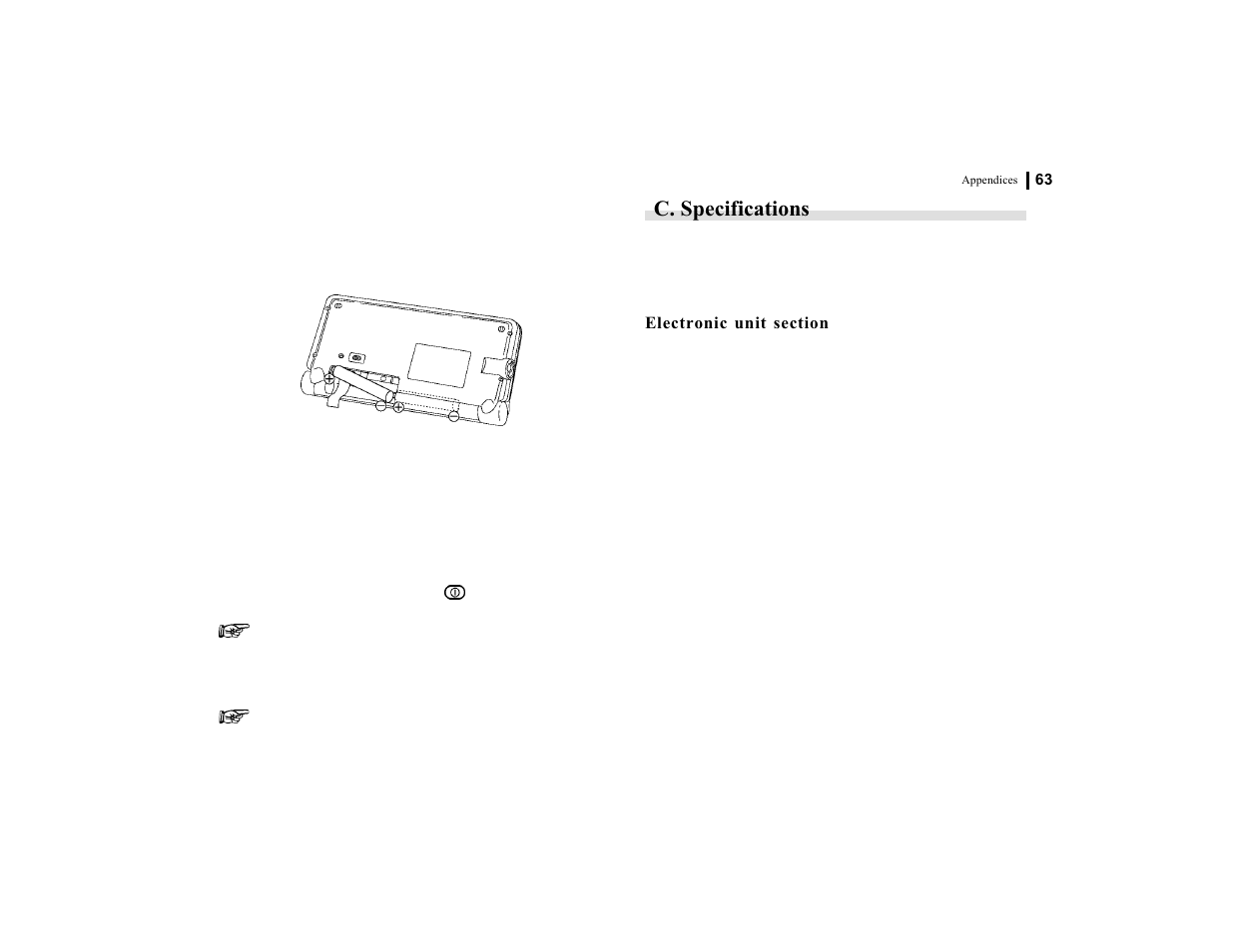 C. specifications | Sharp OZ-770 User Manual | Page 65 / 91