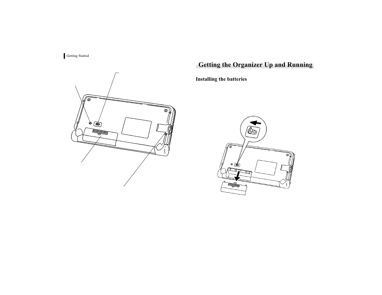 Getting the organizer up and running | Sharp OZ-770 User Manual | Page 8 / 91