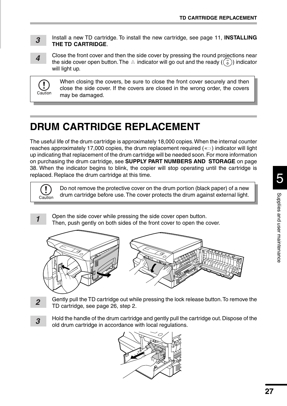 Drum cartridge replacement | Sharp AL-1340 User Manual | Page 29 / 46