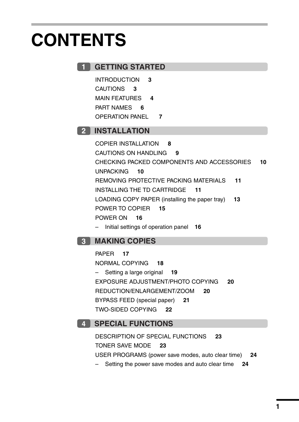 Sharp AL-1340 User Manual | Page 3 / 46