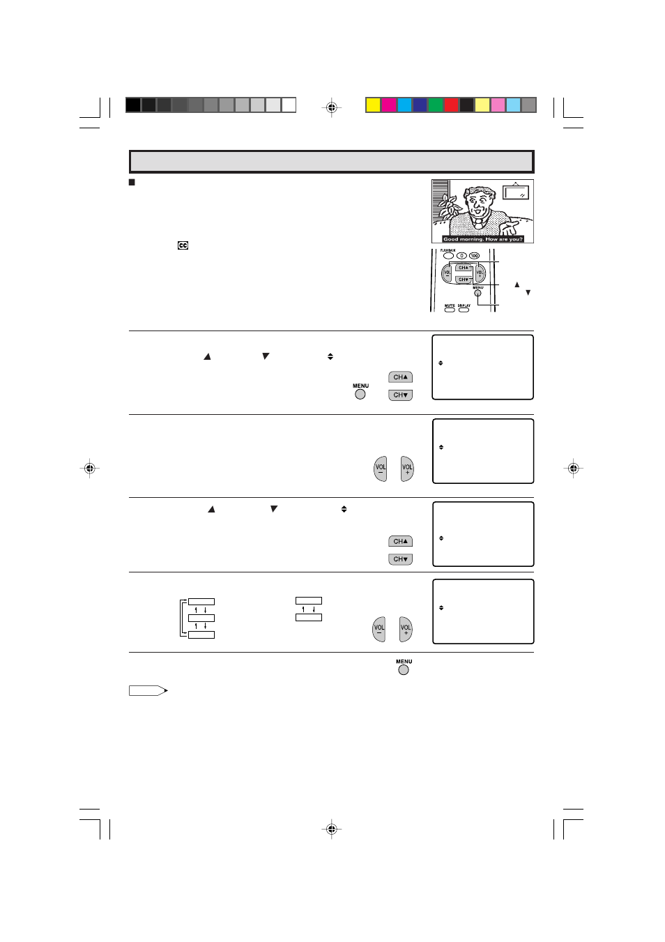Closed caption | Sharp 13L-M100B User Manual | Page 12 / 28