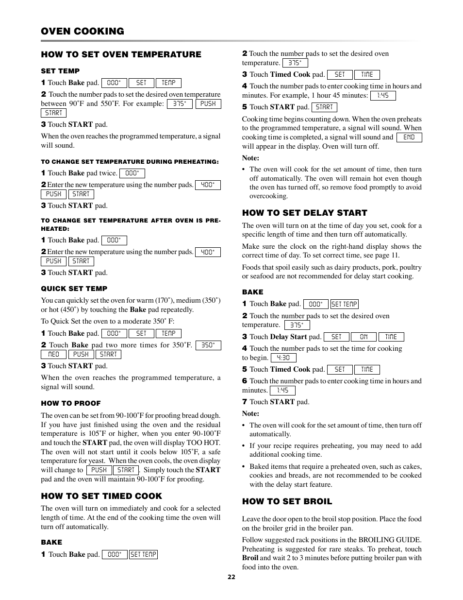 Before using oven, How to set oven temperature, Oven cooking | Sharp KB-3300JS User Manual | Page 22 / 32