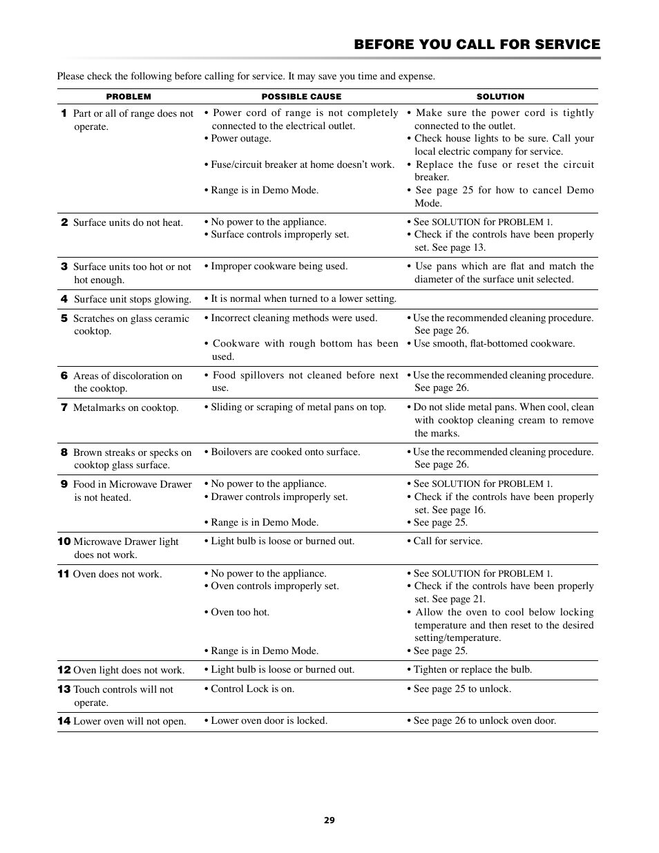 Before you call for service, Before you call for service -30 | Sharp KB-3300JS User Manual | Page 29 / 32