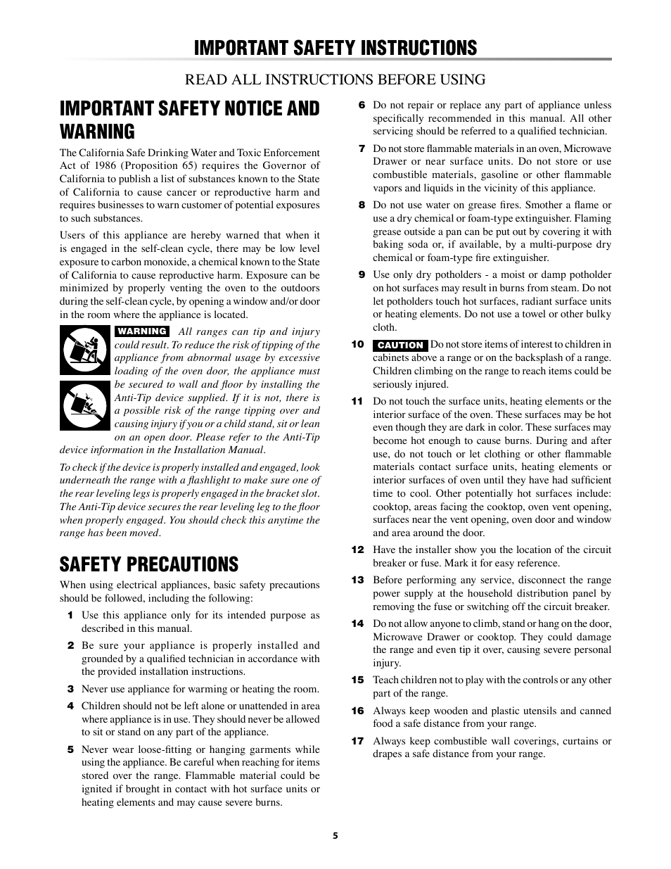 Important safety instructions -7, Safety instructions -7, Important safety instructions | Important safety notice and warning, Safety precautions, Read all instructions before using | Sharp KB-3300JS User Manual | Page 5 / 32