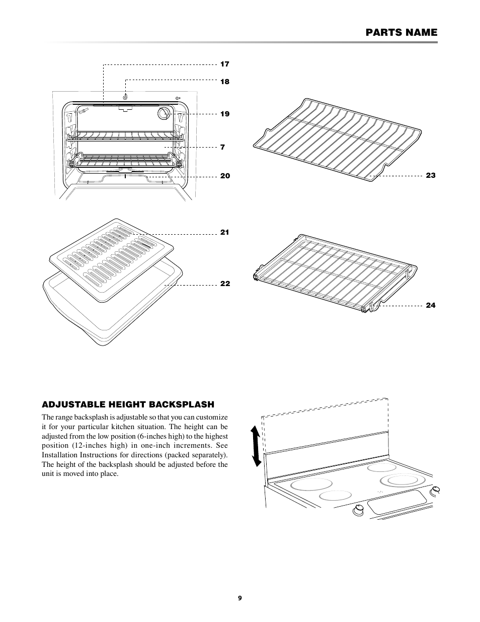 Parts name | Sharp KB-3300JS User Manual | Page 9 / 32