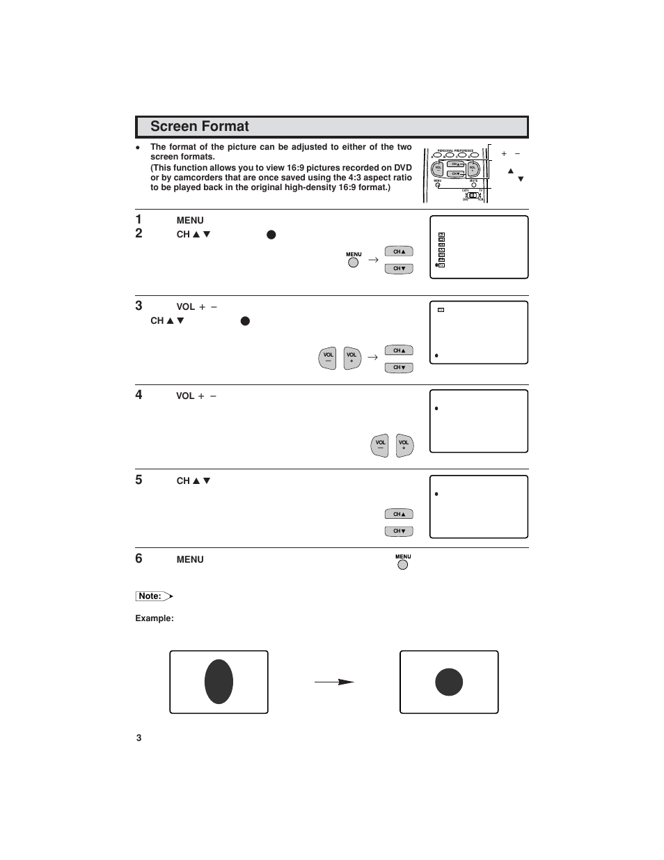 Screen format | Sharp 32C540 User Manual | Page 38 / 47