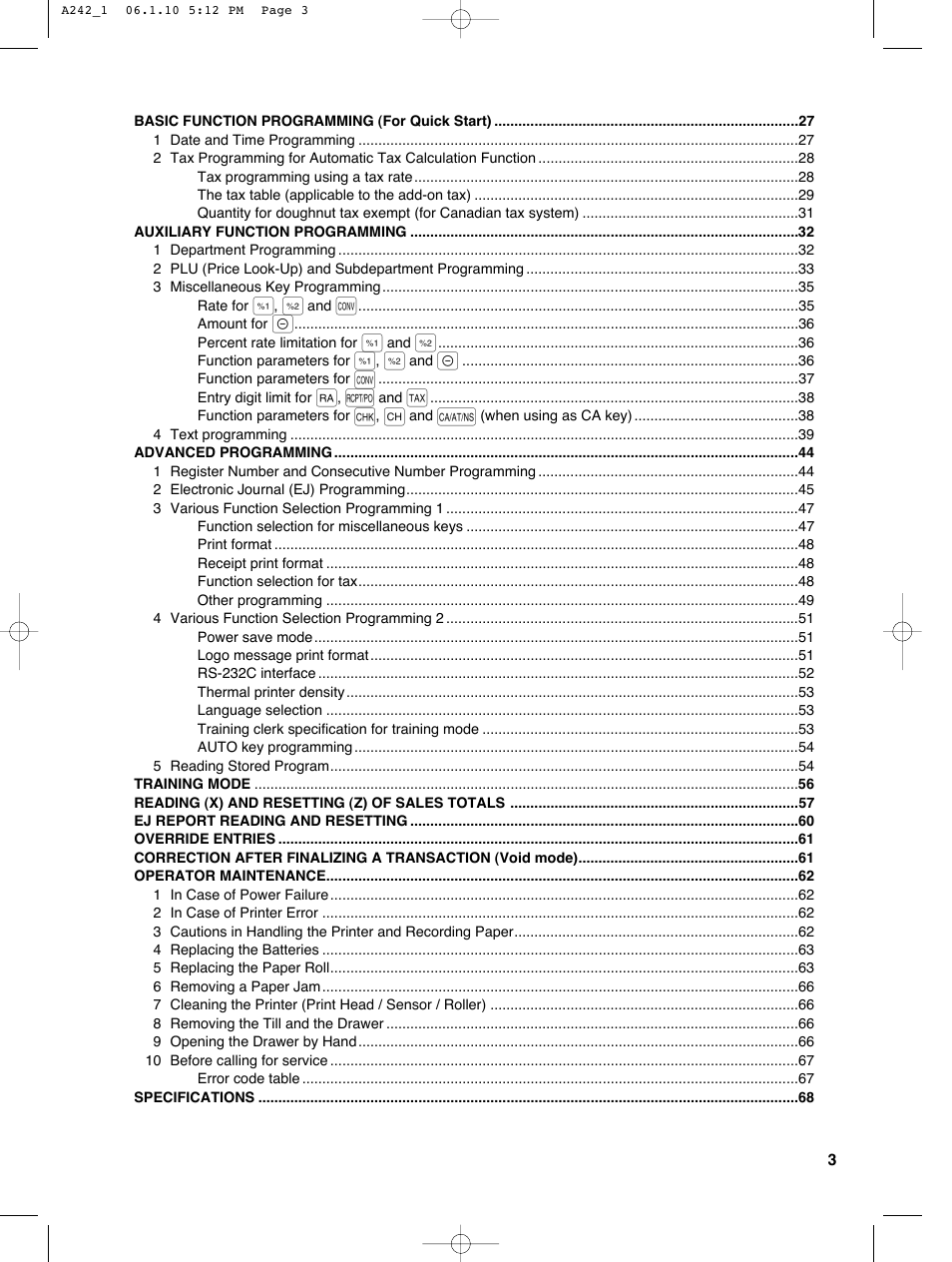 Sharp ER-A242 User Manual | Page 5 / 72