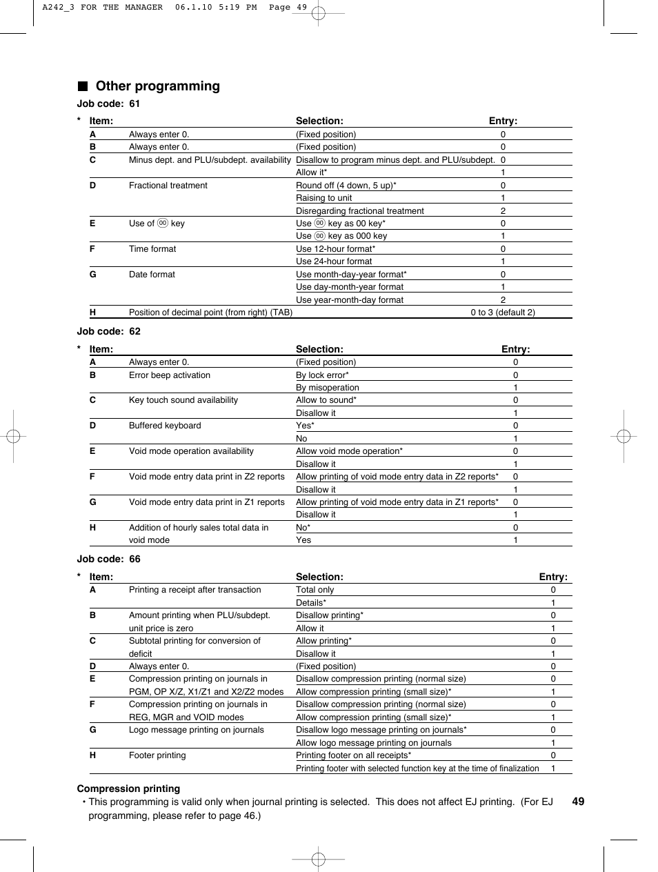 Other programming | Sharp ER-A242 User Manual | Page 51 / 72