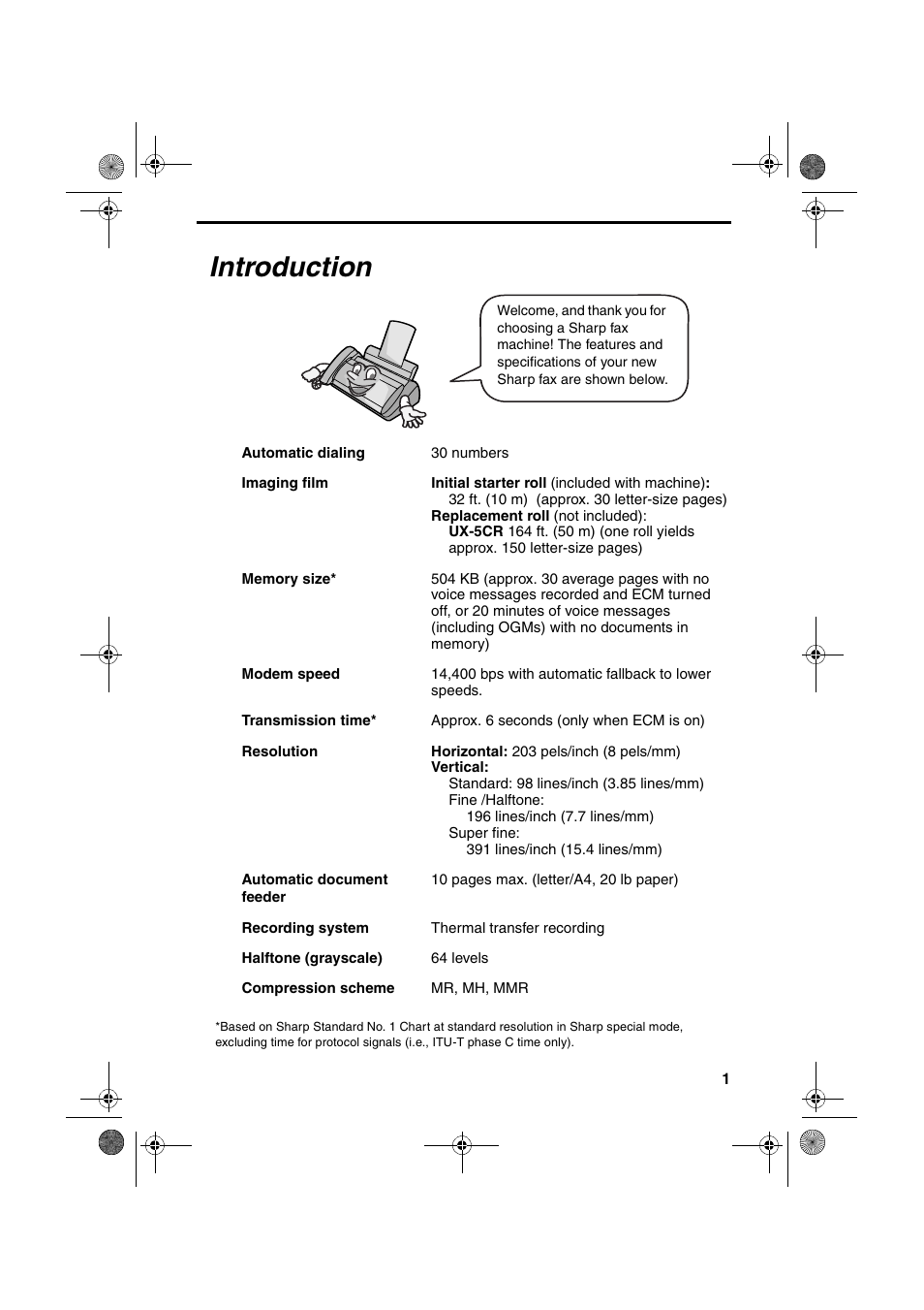 Introduction | Sharp UX-A255 User Manual | Page 3 / 112