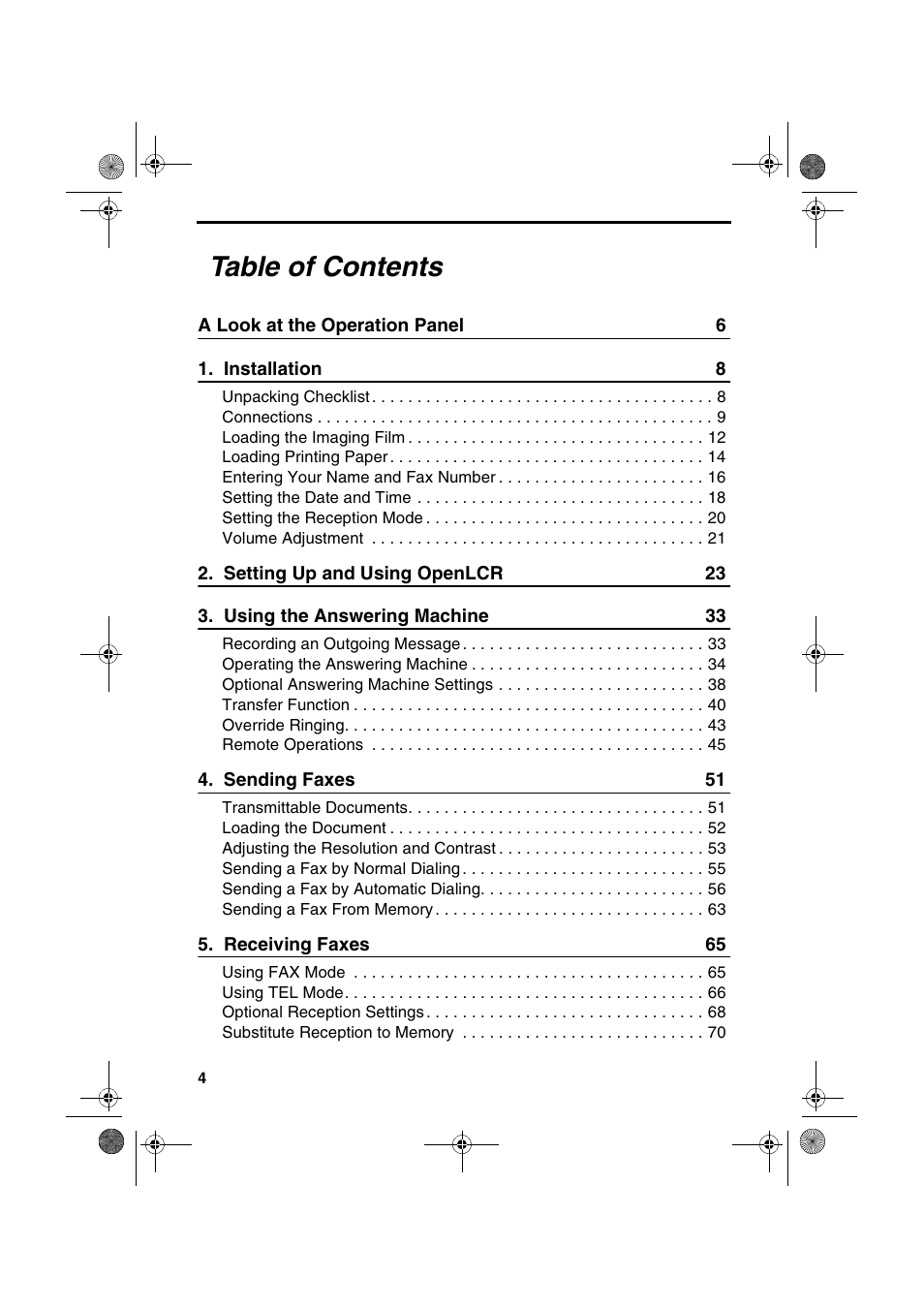 Sharp UX-A255 User Manual | Page 6 / 112