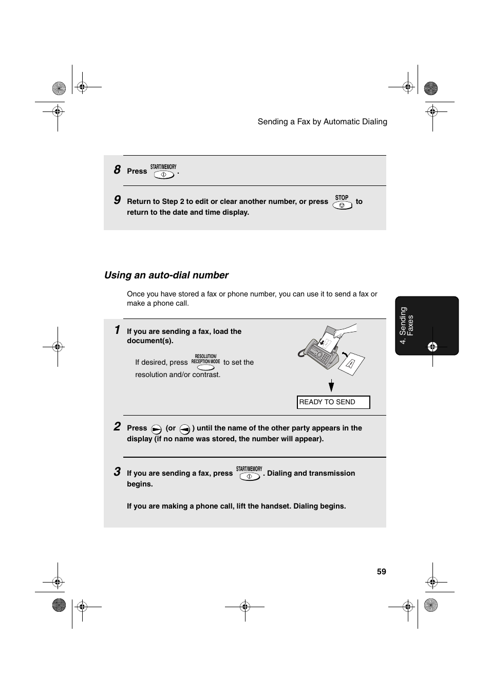 Using an auto-dial number | Sharp UX-A255 User Manual | Page 61 / 112