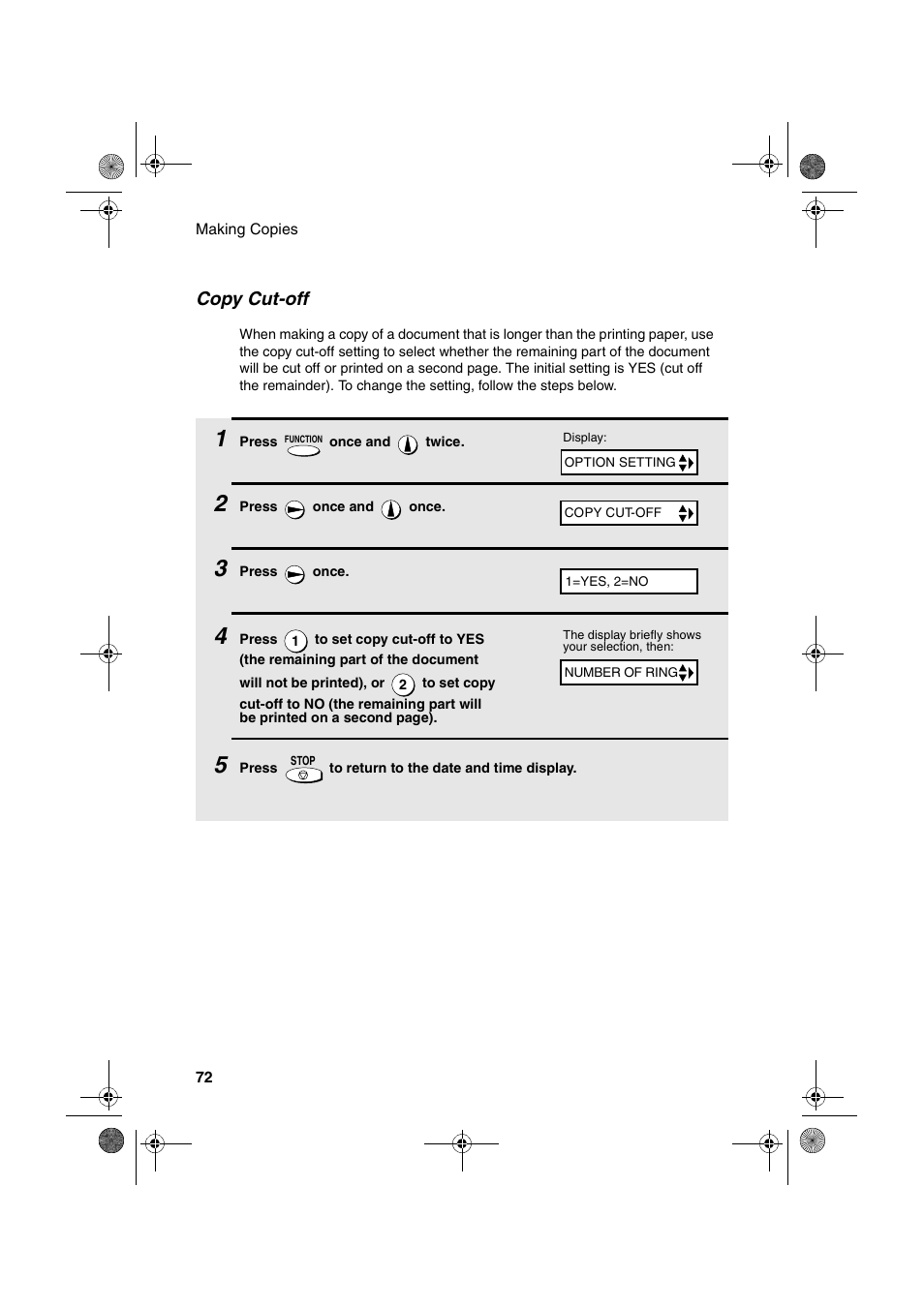 Copy cut-off | Sharp UX-A255 User Manual | Page 74 / 112