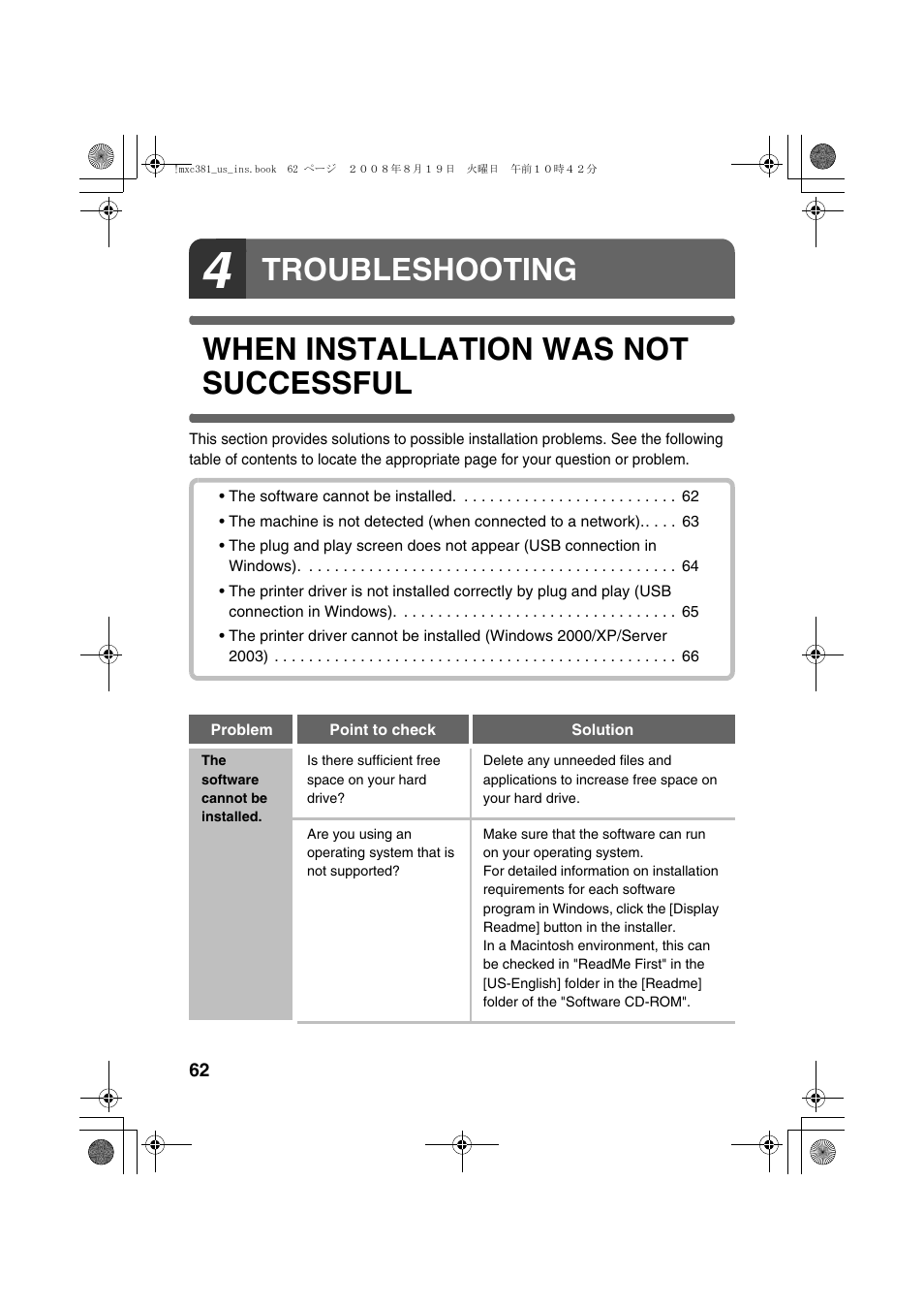 When installation was not successful, Troubleshooting | Sharp MX-C401 User Manual | Page 145 / 849