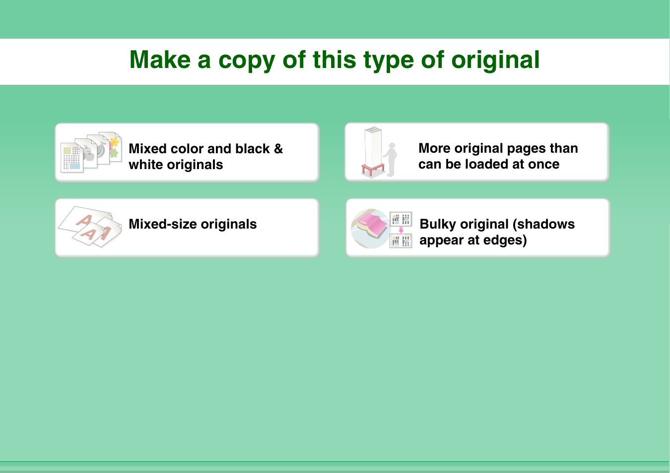 Make a copy of this, Type of original, Make a copy of this type of original | Sharp MX-C401 User Manual | Page 157 / 849