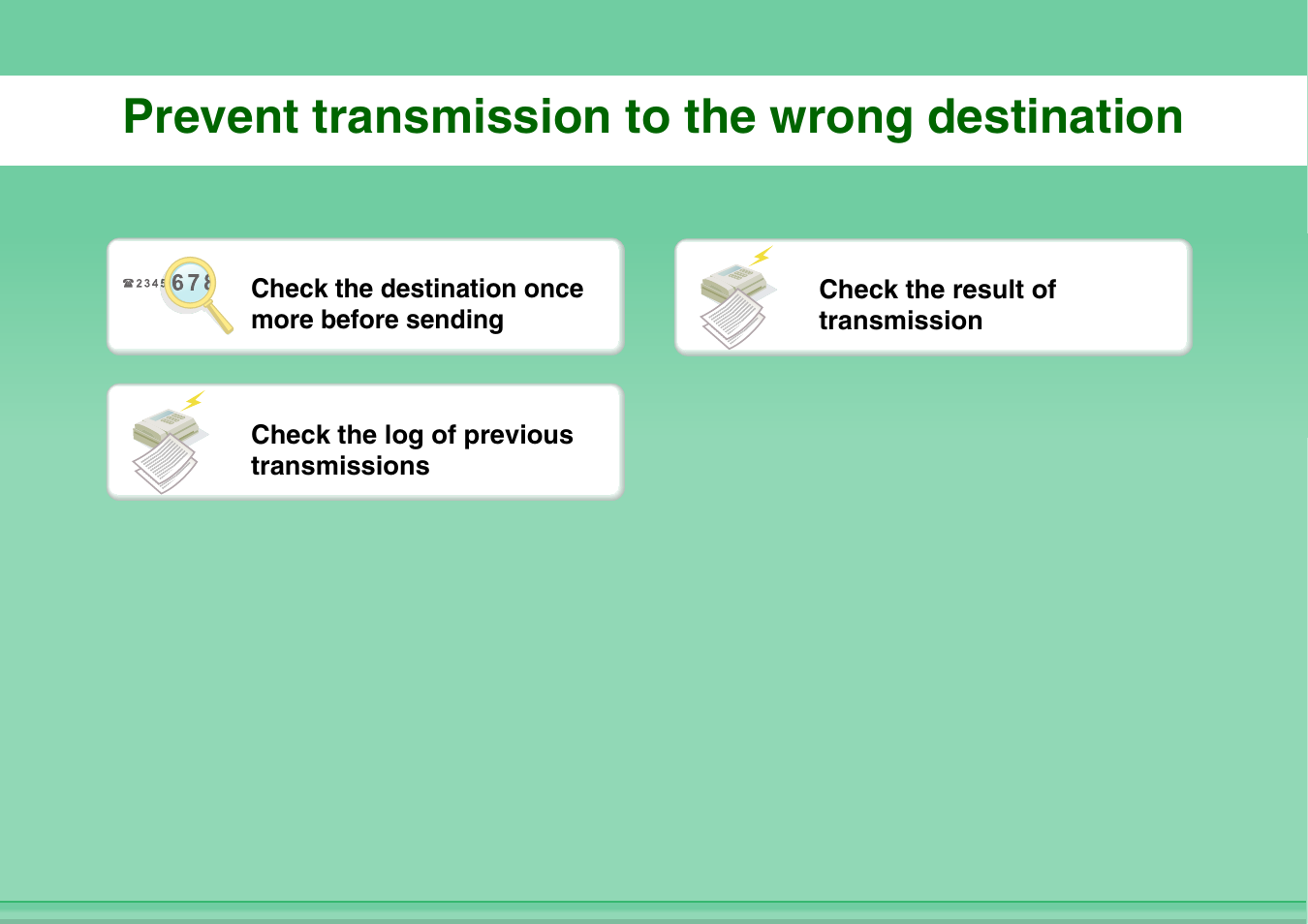 Prevent transmission to, The wrong destination, Prevent transmission to the wrong destination | Sharp MX-C401 User Manual | Page 173 / 849