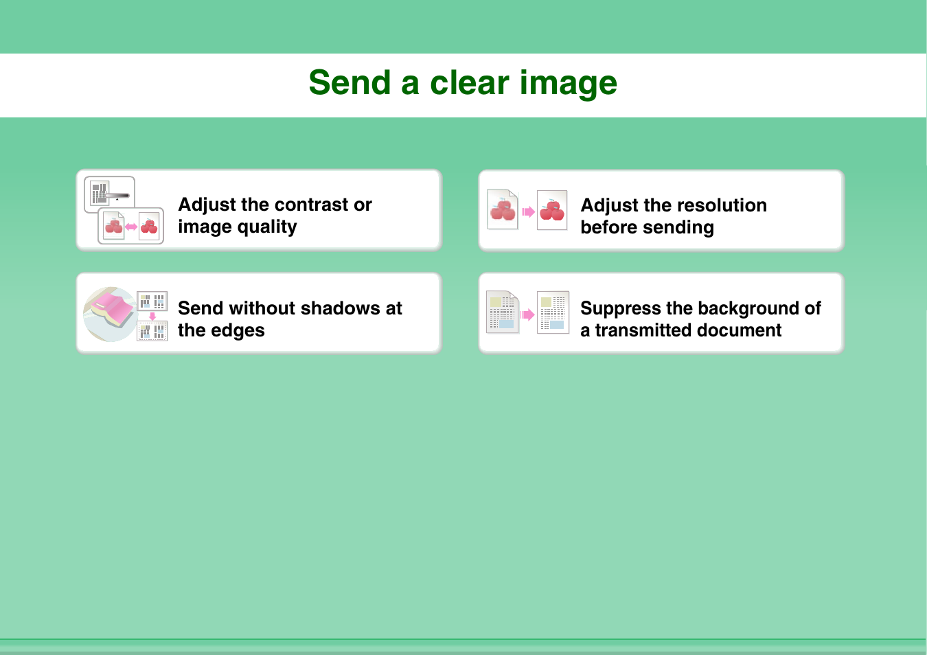 Send a clear, Image, Send a clear image | Sharp MX-C401 User Manual | Page 179 / 849