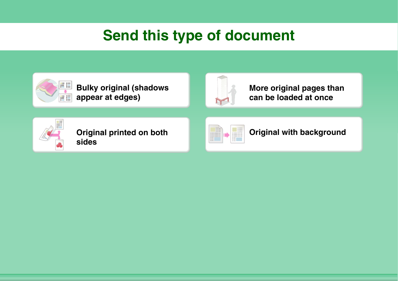 Send this type of, Document, Send this type of document | Sharp MX-C401 User Manual | Page 180 / 849