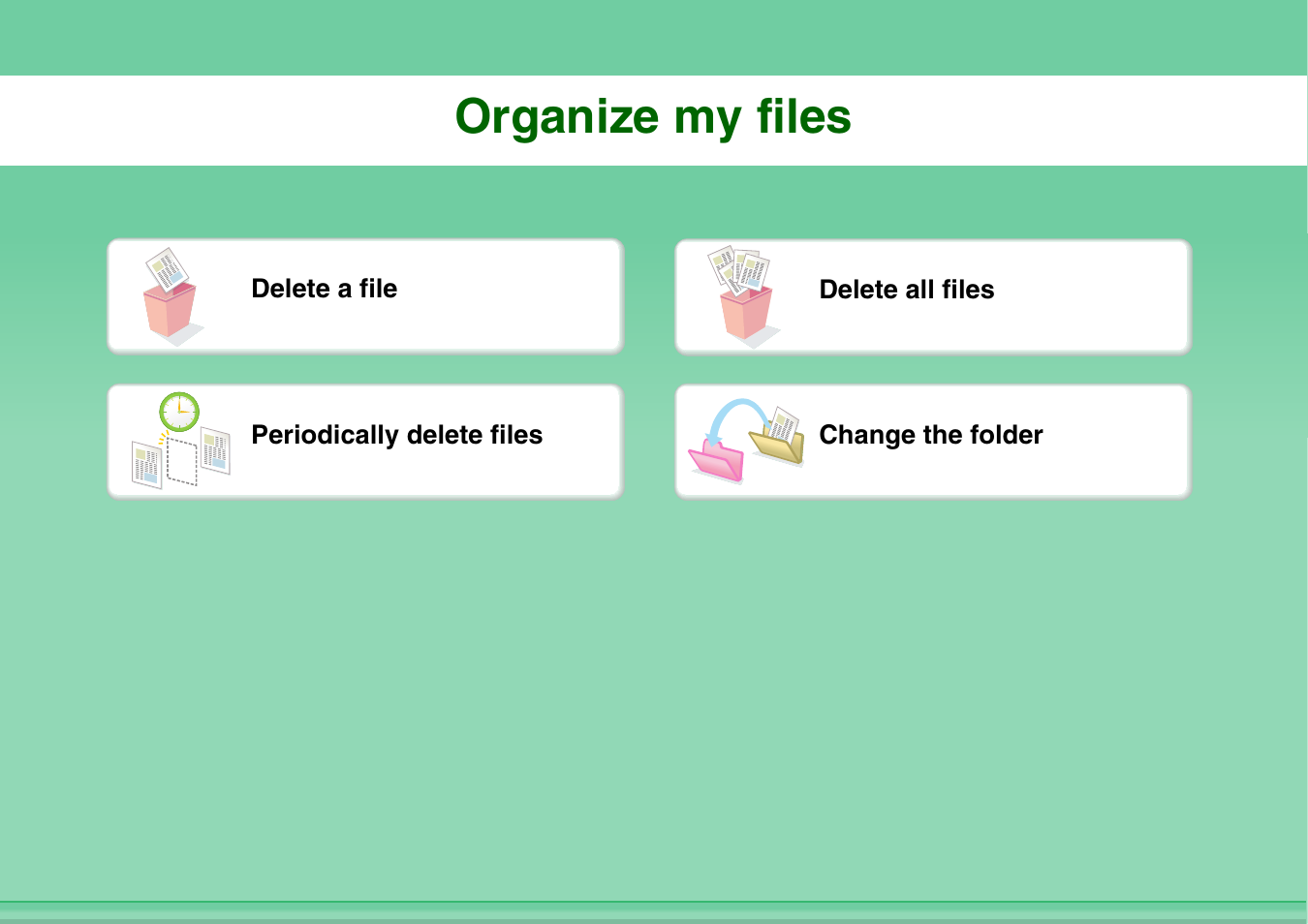 Organize my files | Sharp MX-C401 User Manual | Page 187 / 849