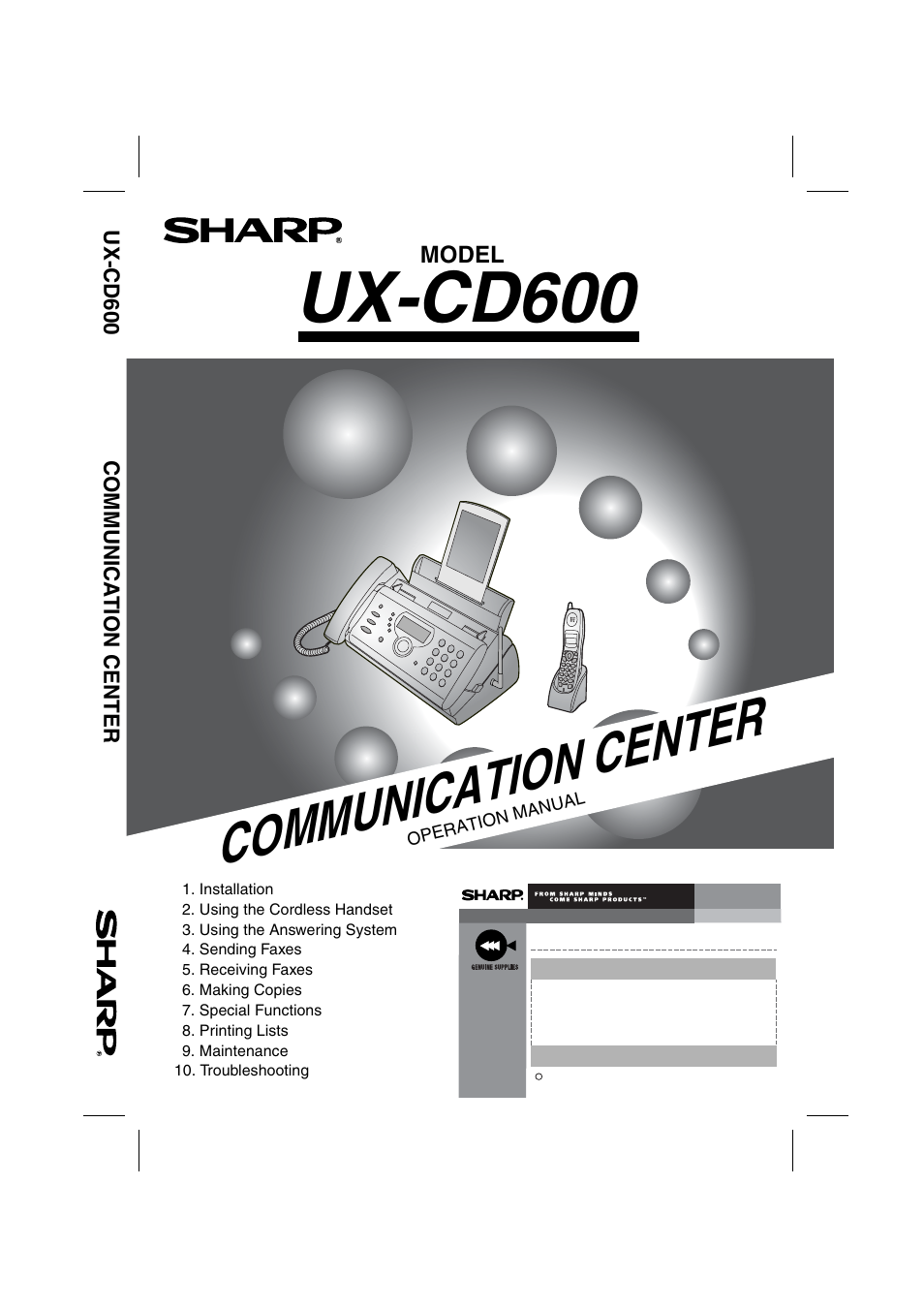 Sharp UX-CD600 User Manual | 156 pages
