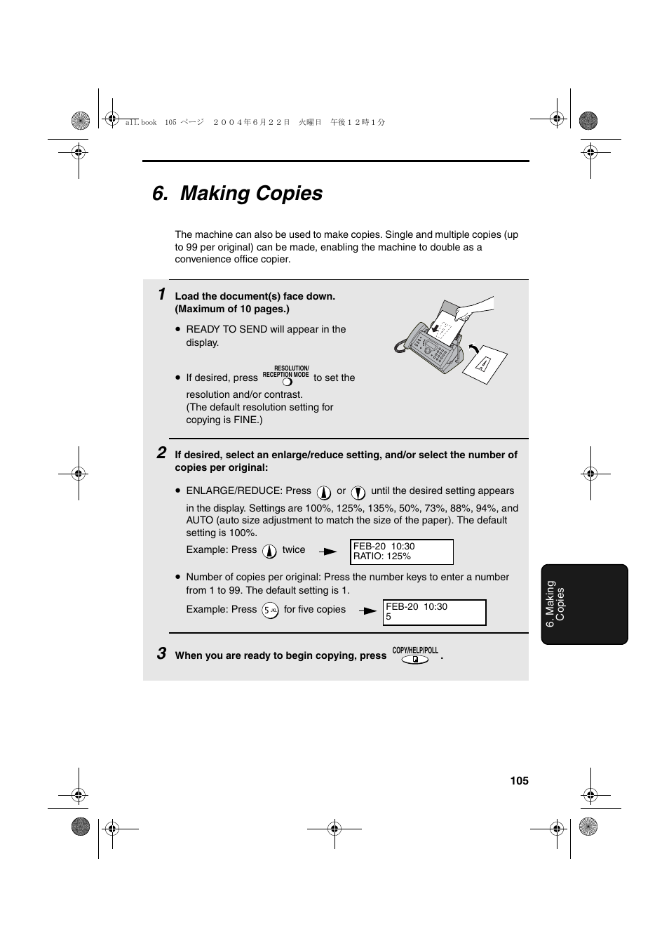 Making copies | Sharp UX-CD600 User Manual | Page 107 / 156