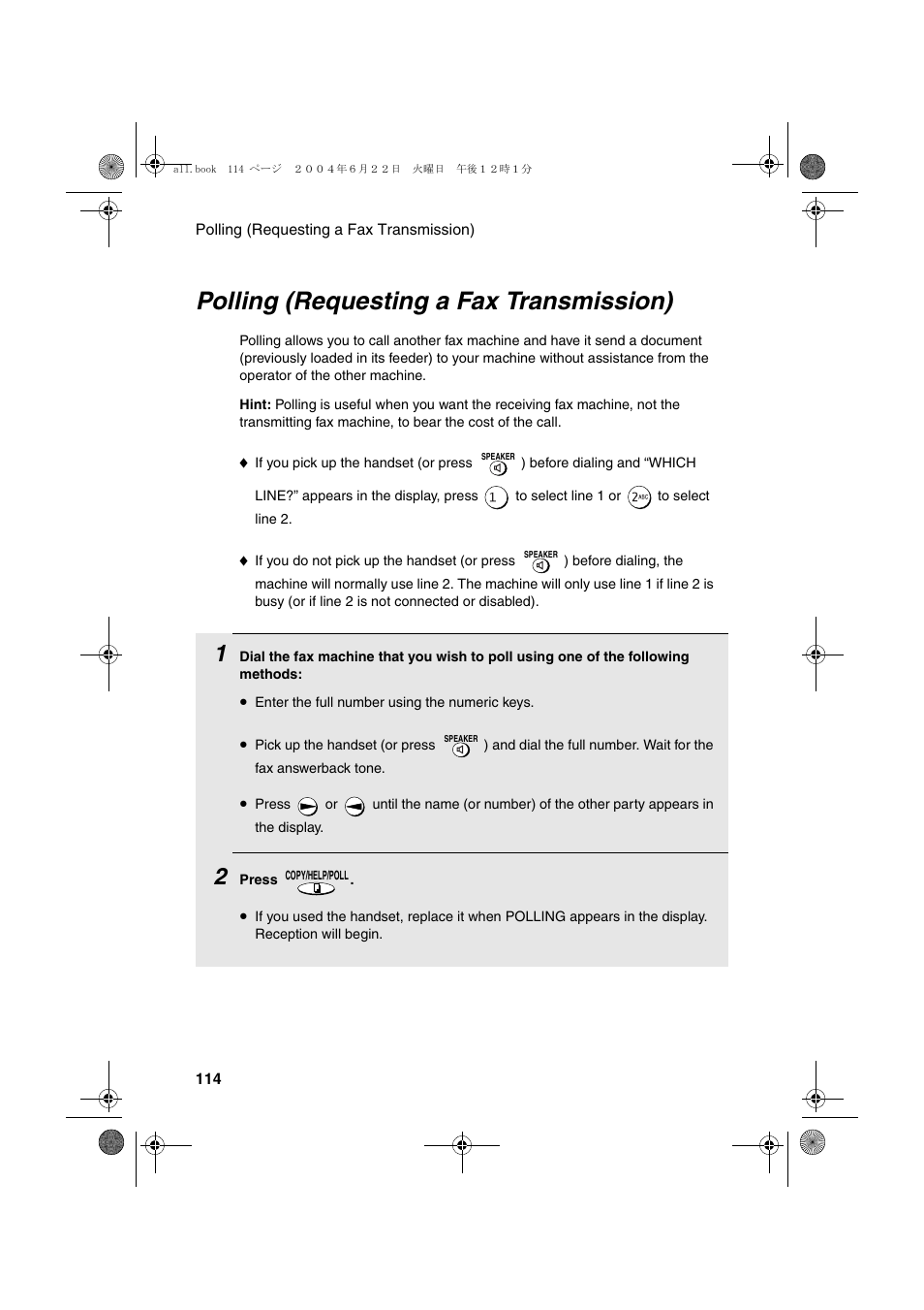 Polling (requesting a fax transmission) | Sharp UX-CD600 User Manual | Page 116 / 156