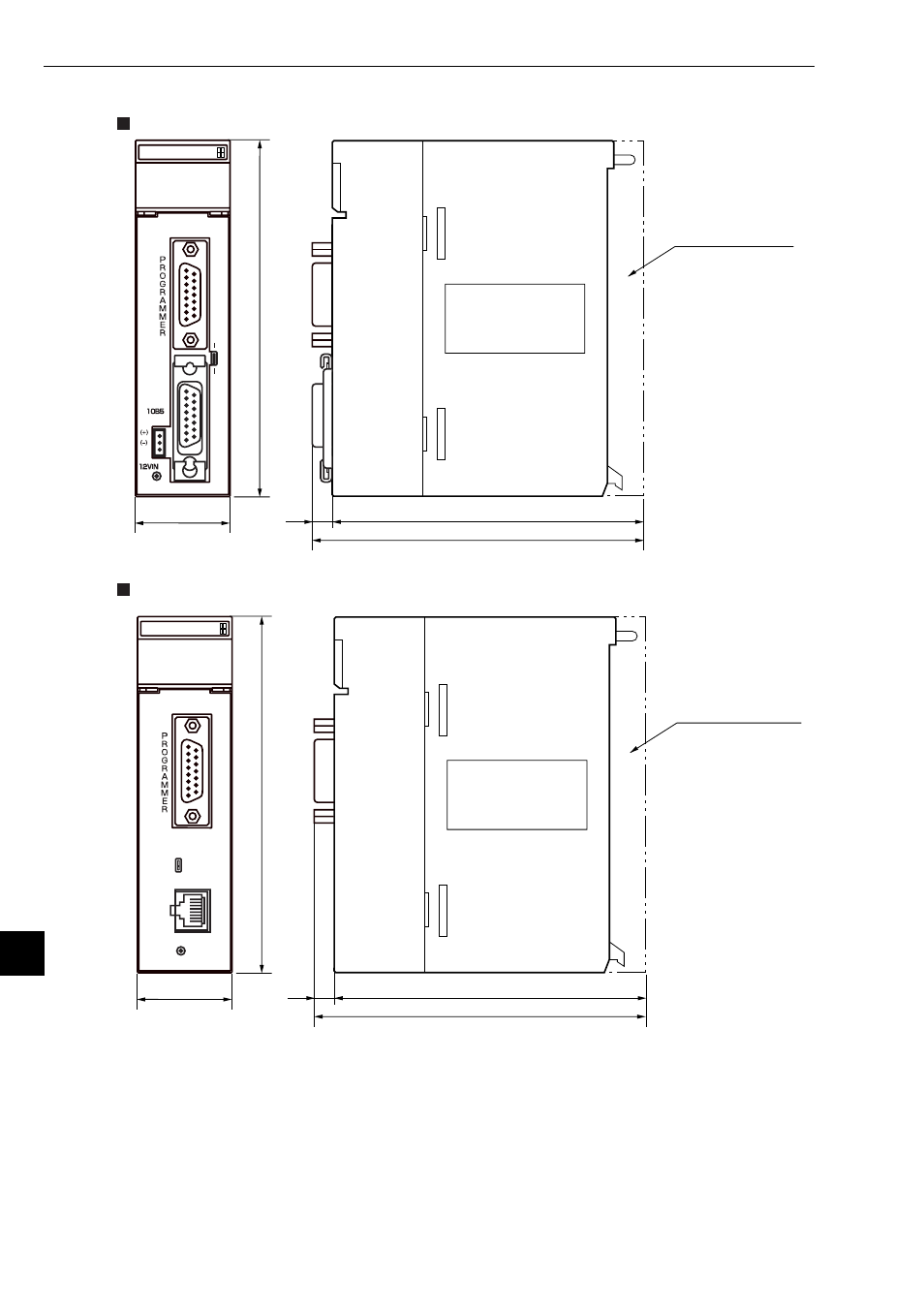 3] external dimension drawings, 3] external dimension drawings -2, Chapter 14: specifications | Unit: mm) basic rack panel | Sharp Z-336J User Manual | Page 151 / 224
