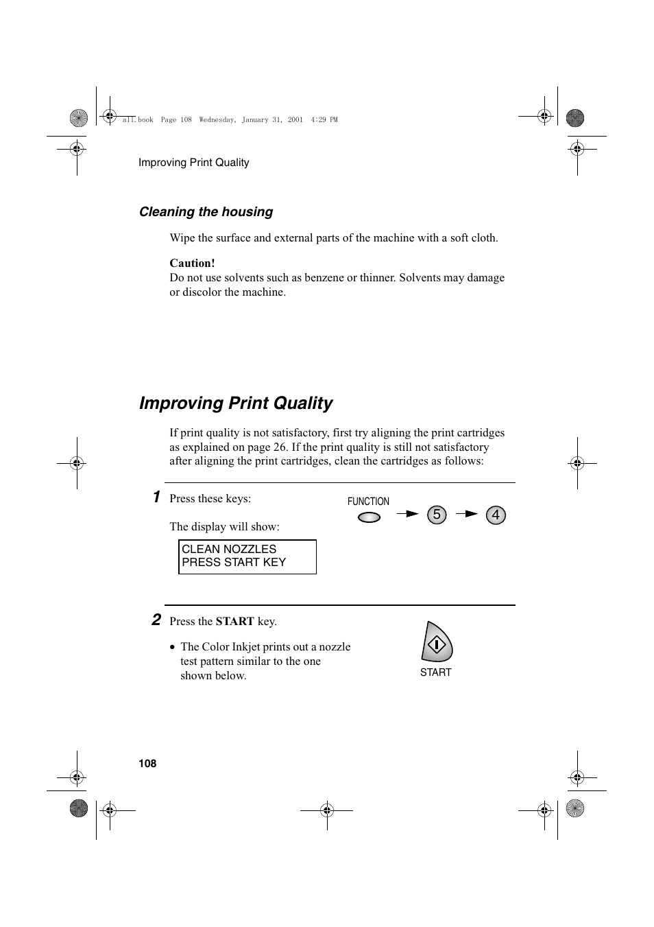 Improving print quality | Sharp COLORINKJET AJ-5030 User Manual | Page 110 / 140