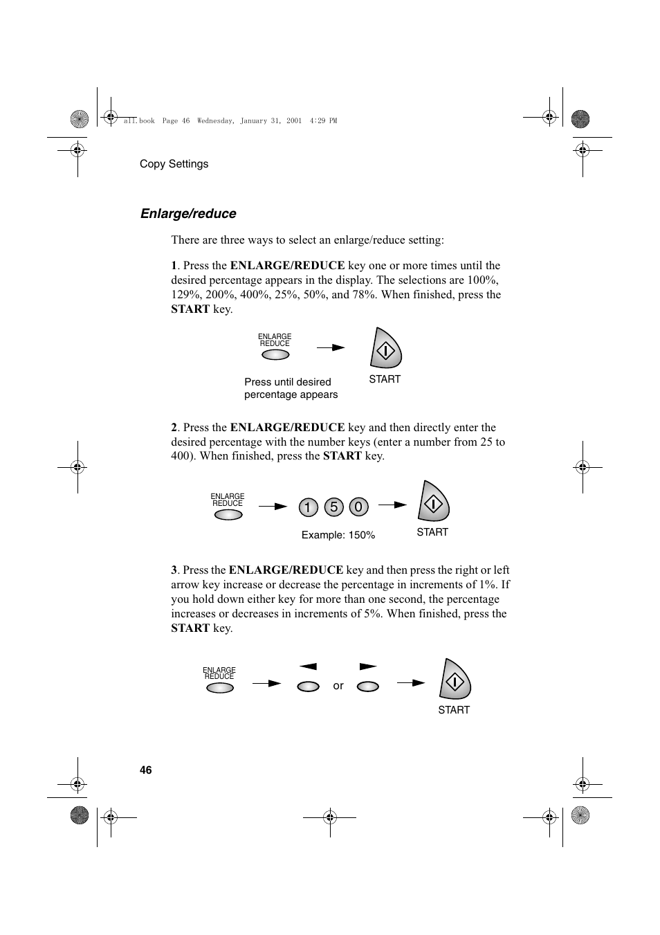 Enlarge/reduce | Sharp COLORINKJET AJ-5030 User Manual | Page 48 / 140