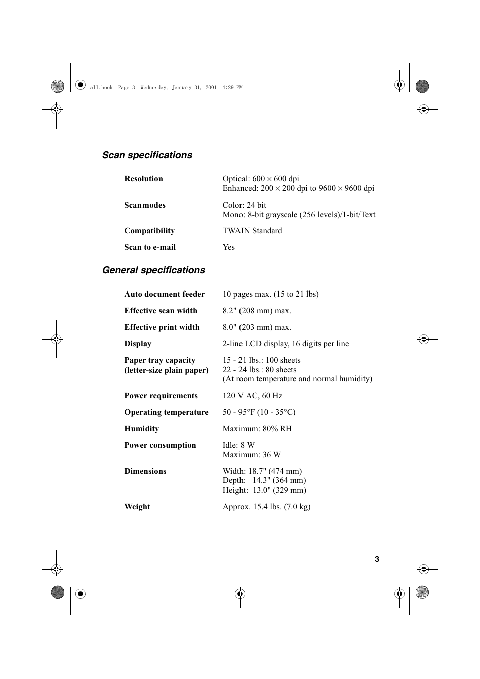 Sharp COLORINKJET AJ-5030 User Manual | Page 5 / 140