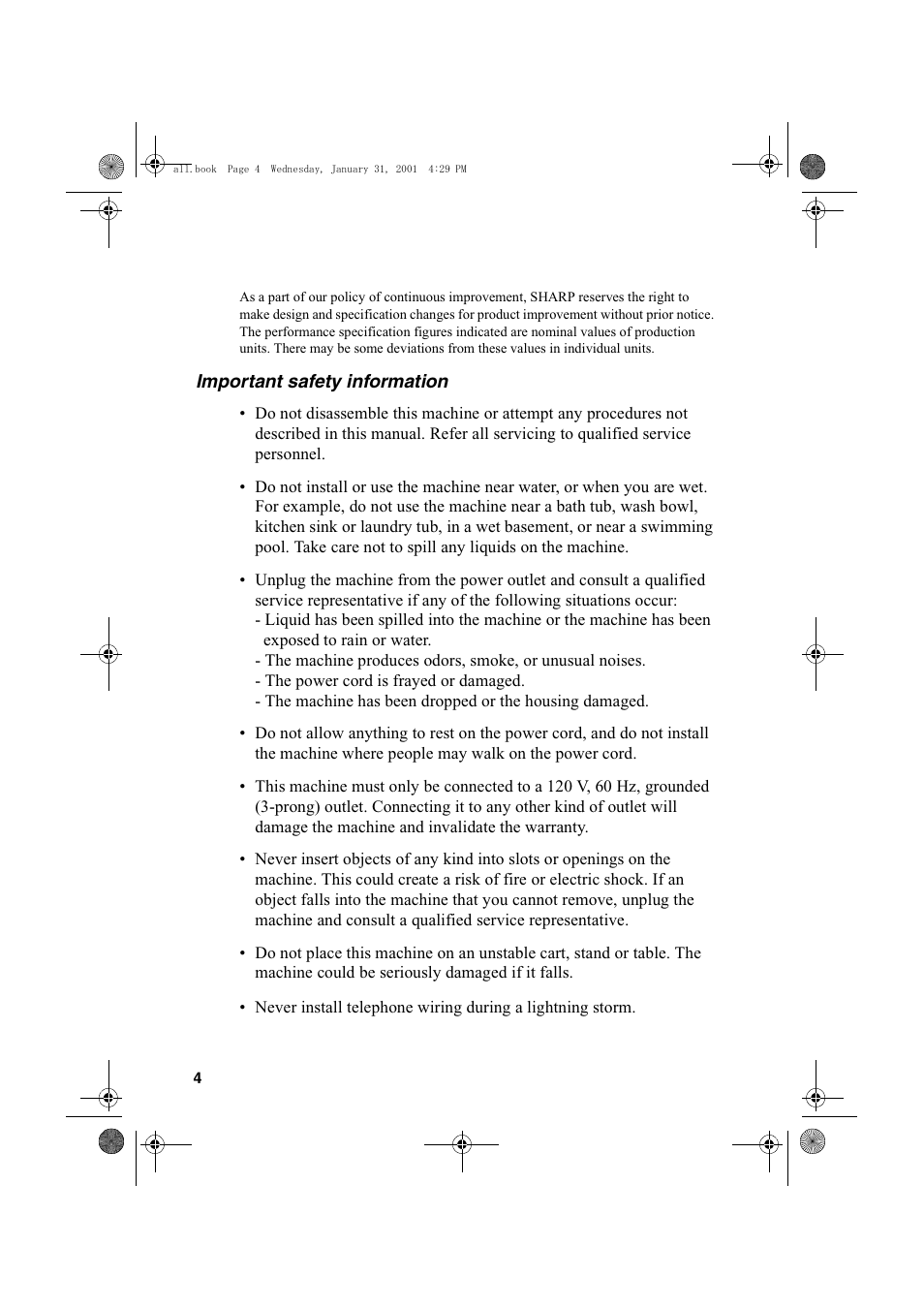 Sharp COLORINKJET AJ-5030 User Manual | Page 6 / 140