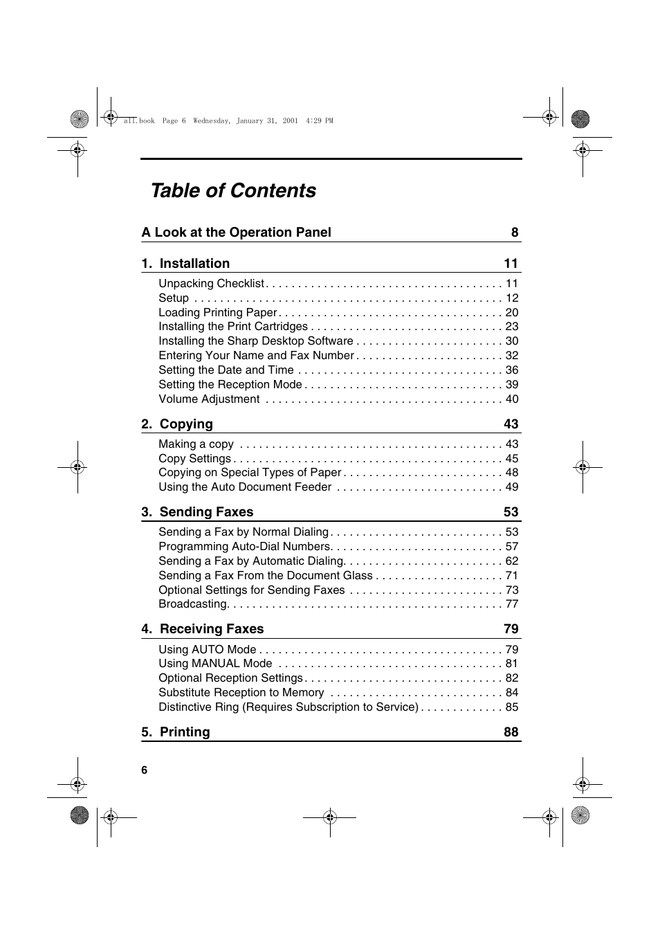 Sharp COLORINKJET AJ-5030 User Manual | Page 8 / 140