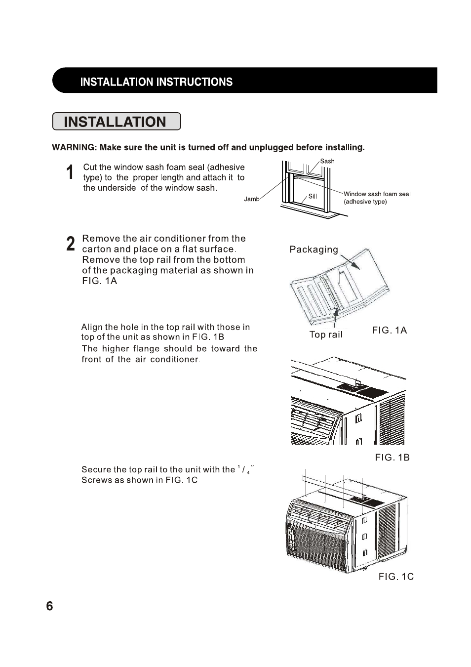 Installation | Sharp AF-S85NX User Manual | Page 6 / 20