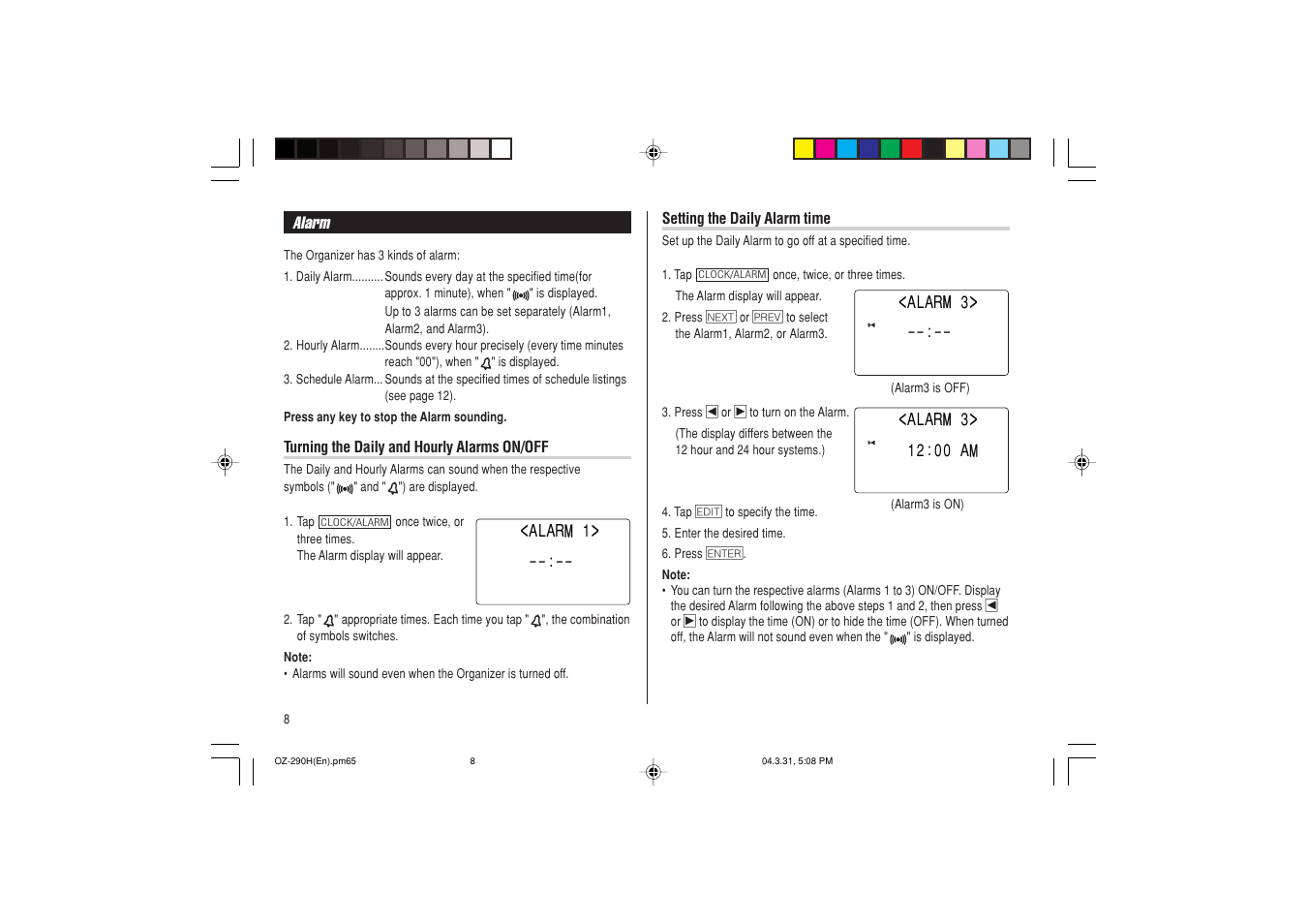 Sharp OZ-290H User Manual | Page 10 / 76