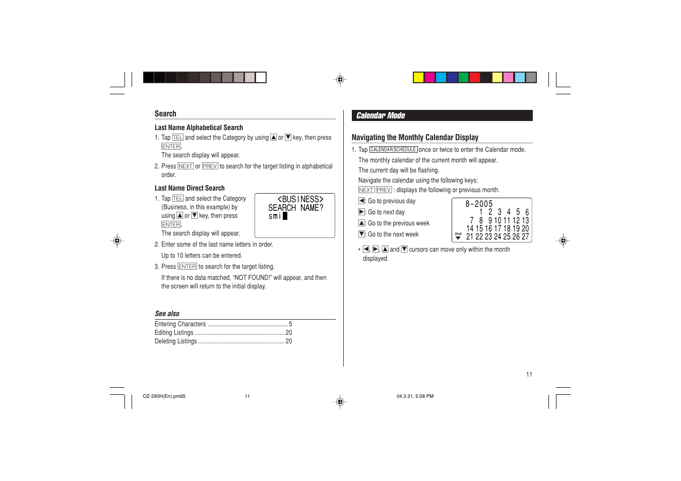 Sharp OZ-290H User Manual | Page 13 / 76